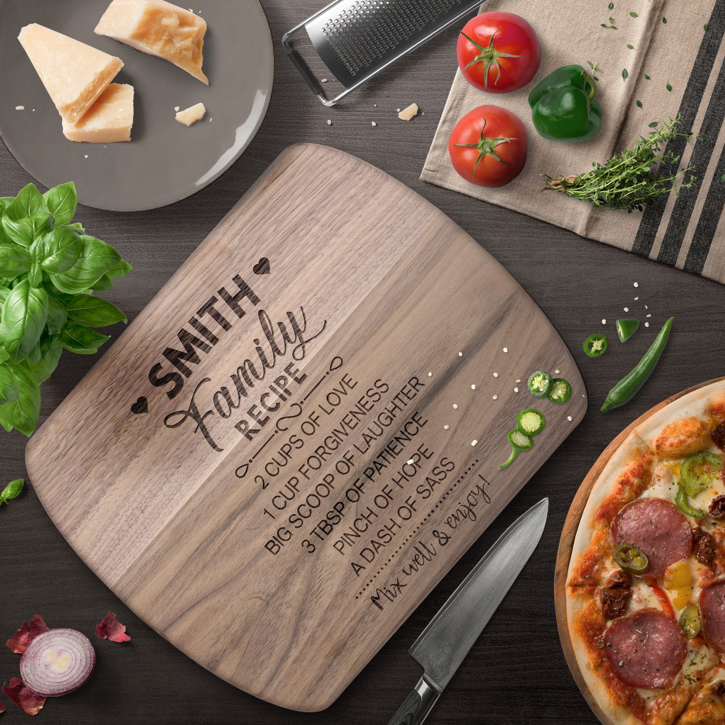 Personalized Charcuterie Cutting Board | Family Recipe Design