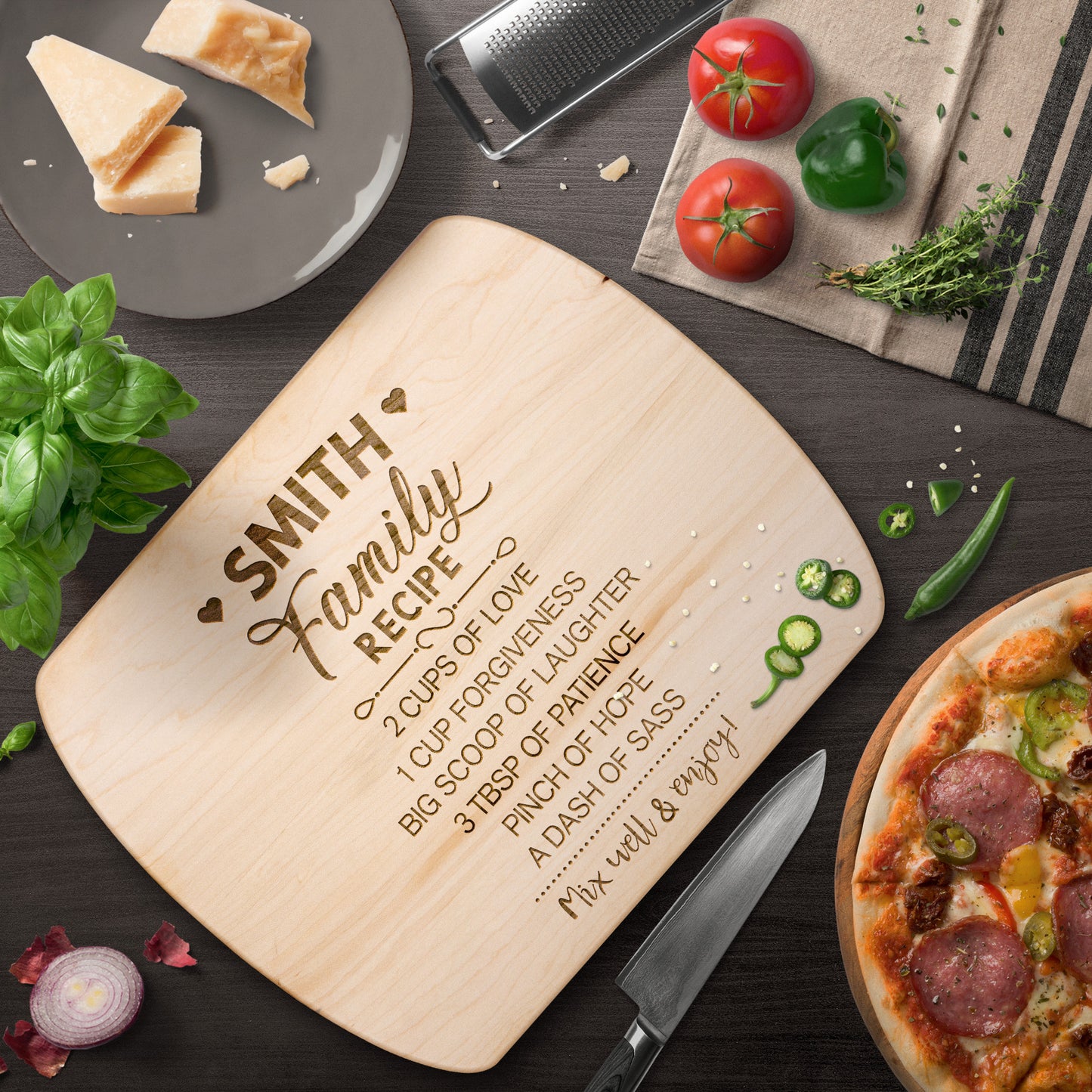 Personalized Charcuterie Cutting Board | Family Recipe Design