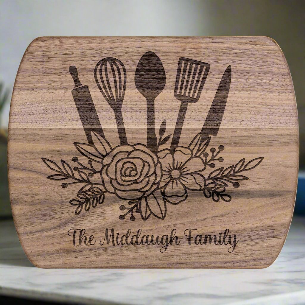 Floral Personalized Cutting Board