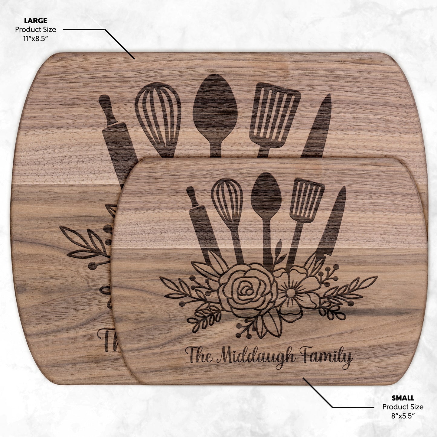 Floral Personalized Cutting Board