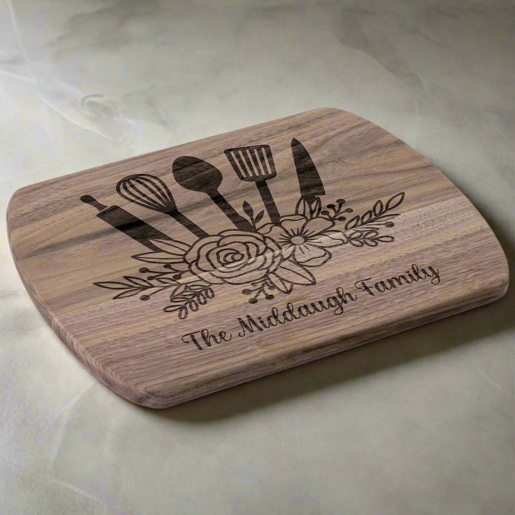 Floral Personalized Cutting Board