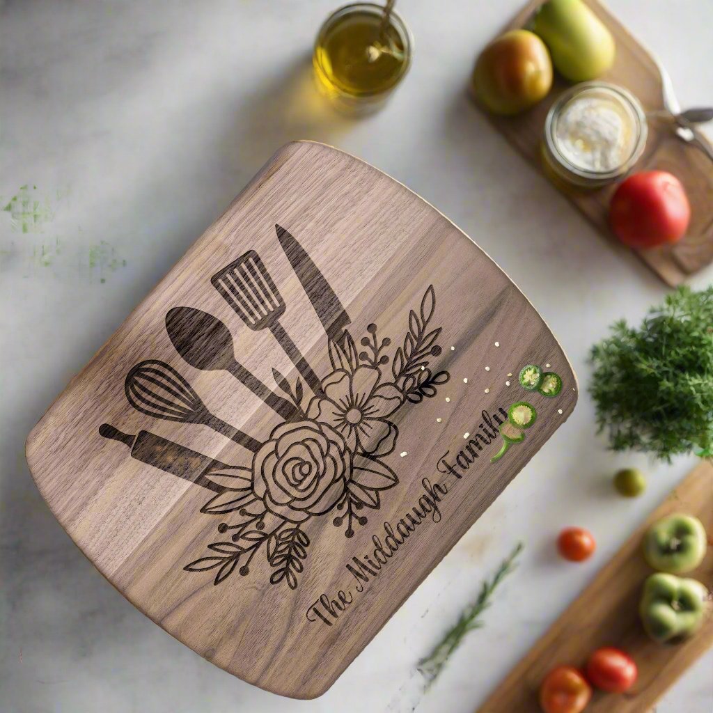 Floral Personalized Cutting Board
