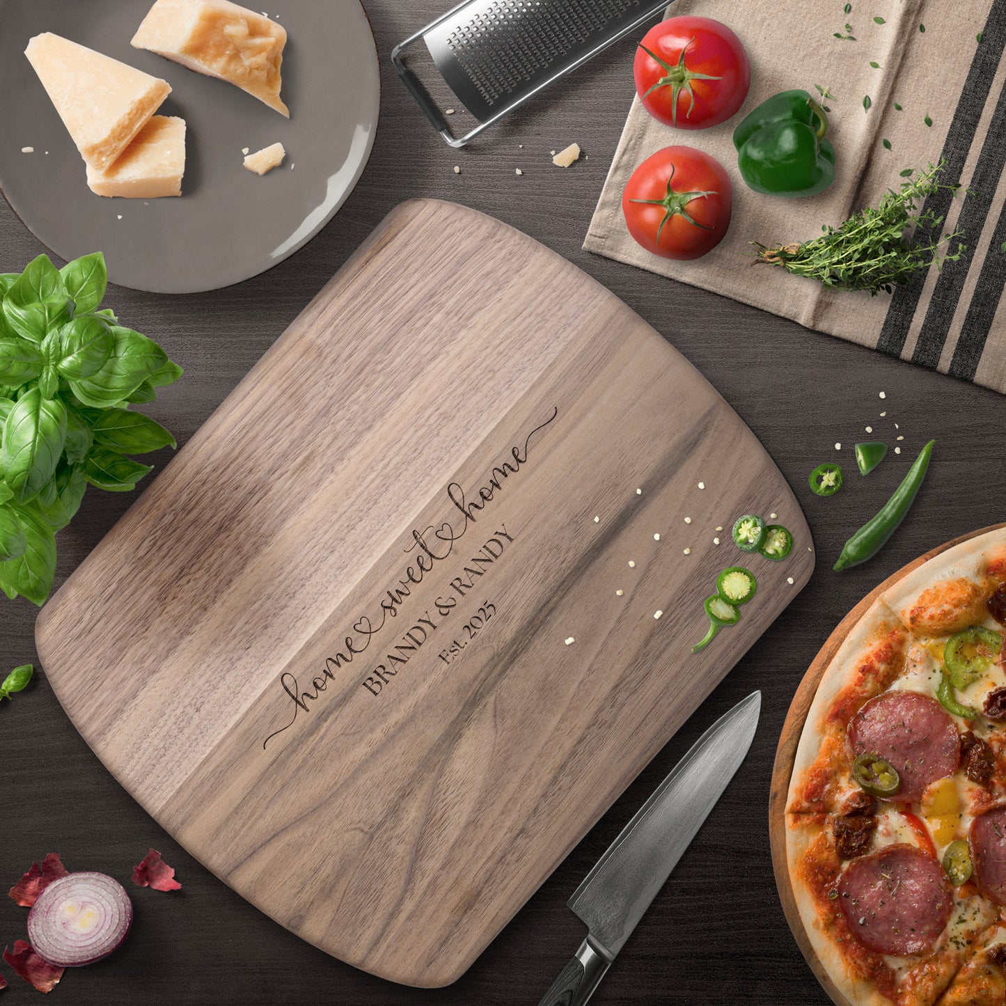 Personalized Cutting Board Wedding Gift | Bamboo Charcuterie Board | Unique Christmas Gift | Bridal Shower & Engraved Engagement Present | Housewarming & Kitchen Gift for Mothers