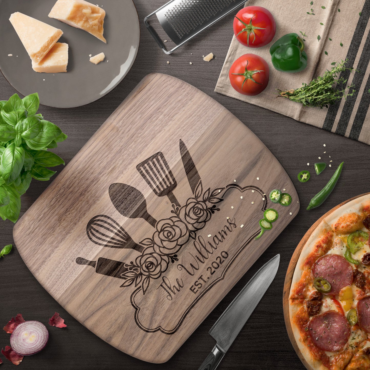 Personalized Cutting Board | Engraved Charcuterie Board | Unique Christmas, Bridal Shower, Housewarming Gift