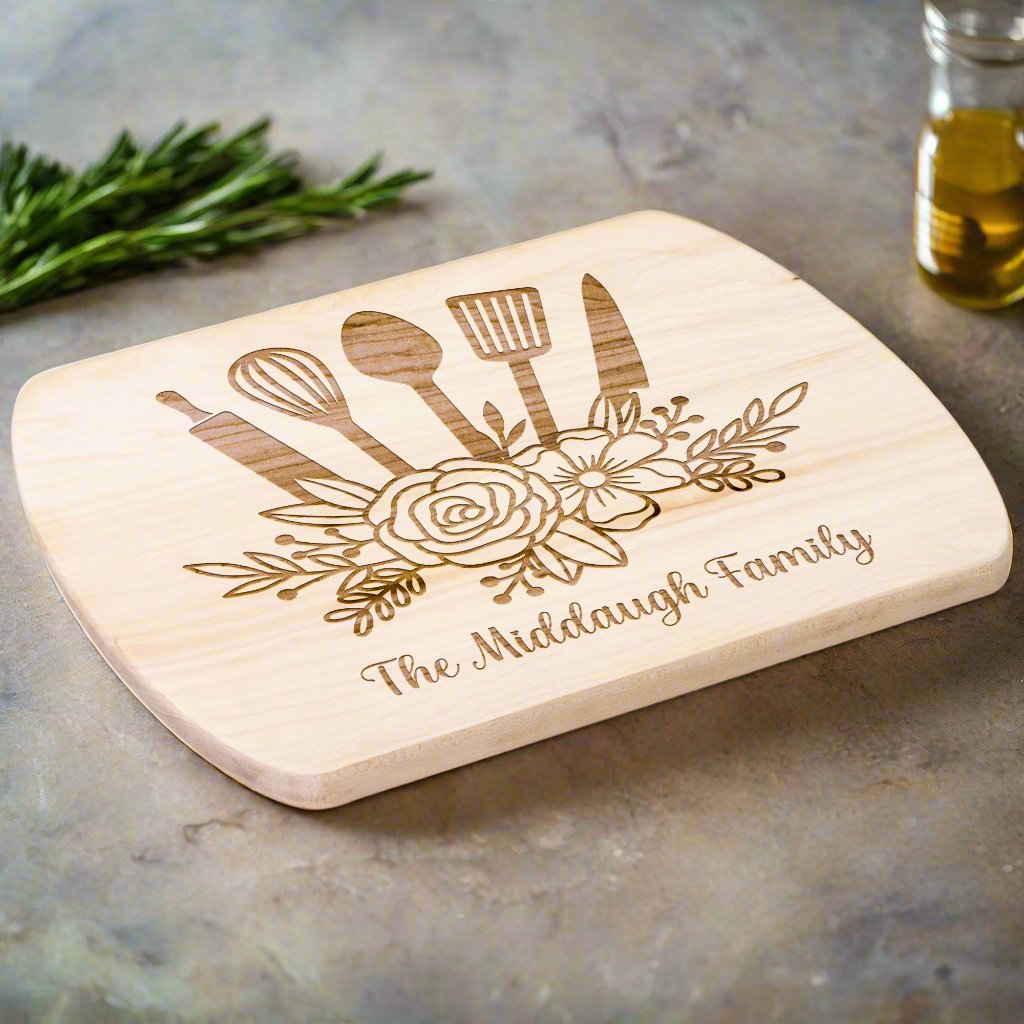 Floral Personalized Cutting Board