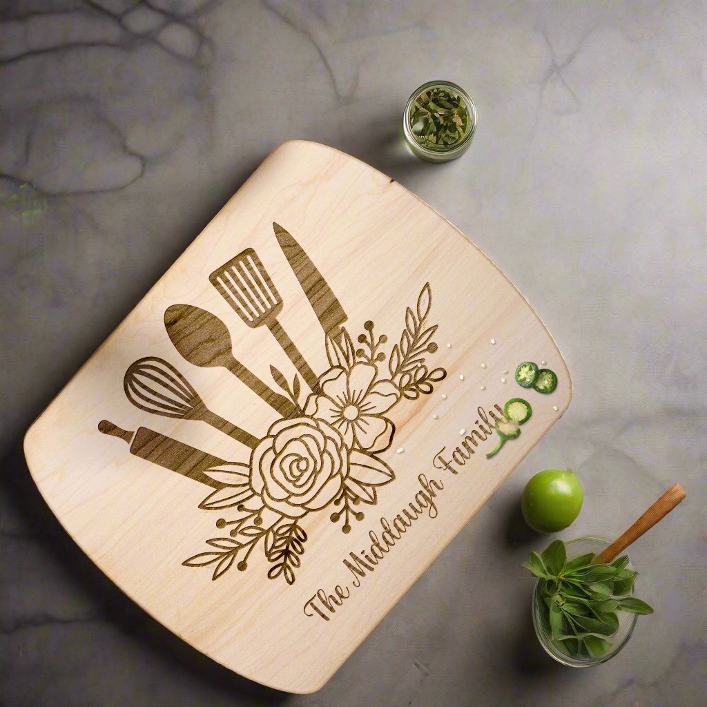 Floral Personalized Cutting Board