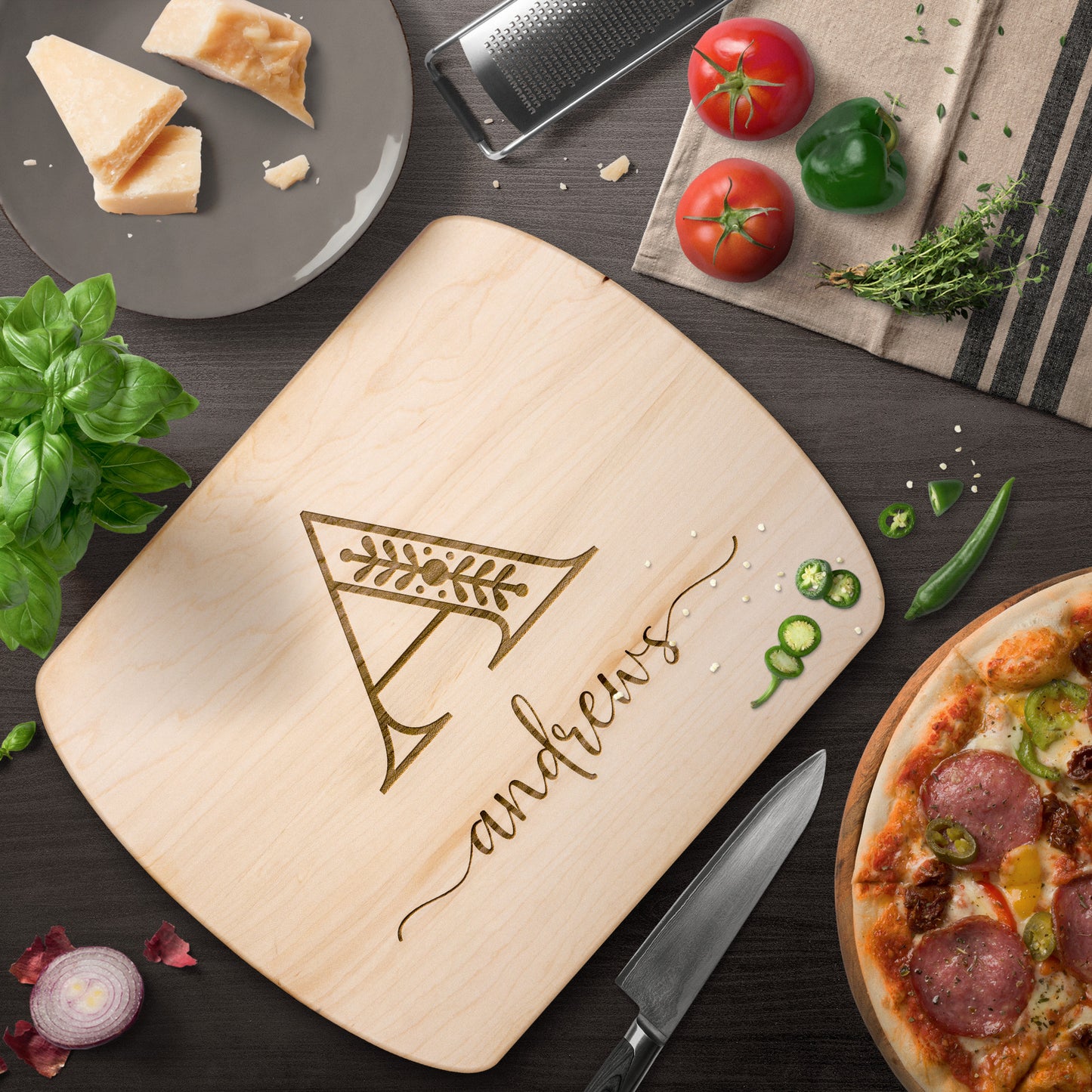 Personalized Cutting Board Wedding Gift | Hardwood Charcuterie Board | Unique Christmas Gift | Bridal Shower & Engraved Engagement Present | Housewarming & Kitchen Gift for Mothers