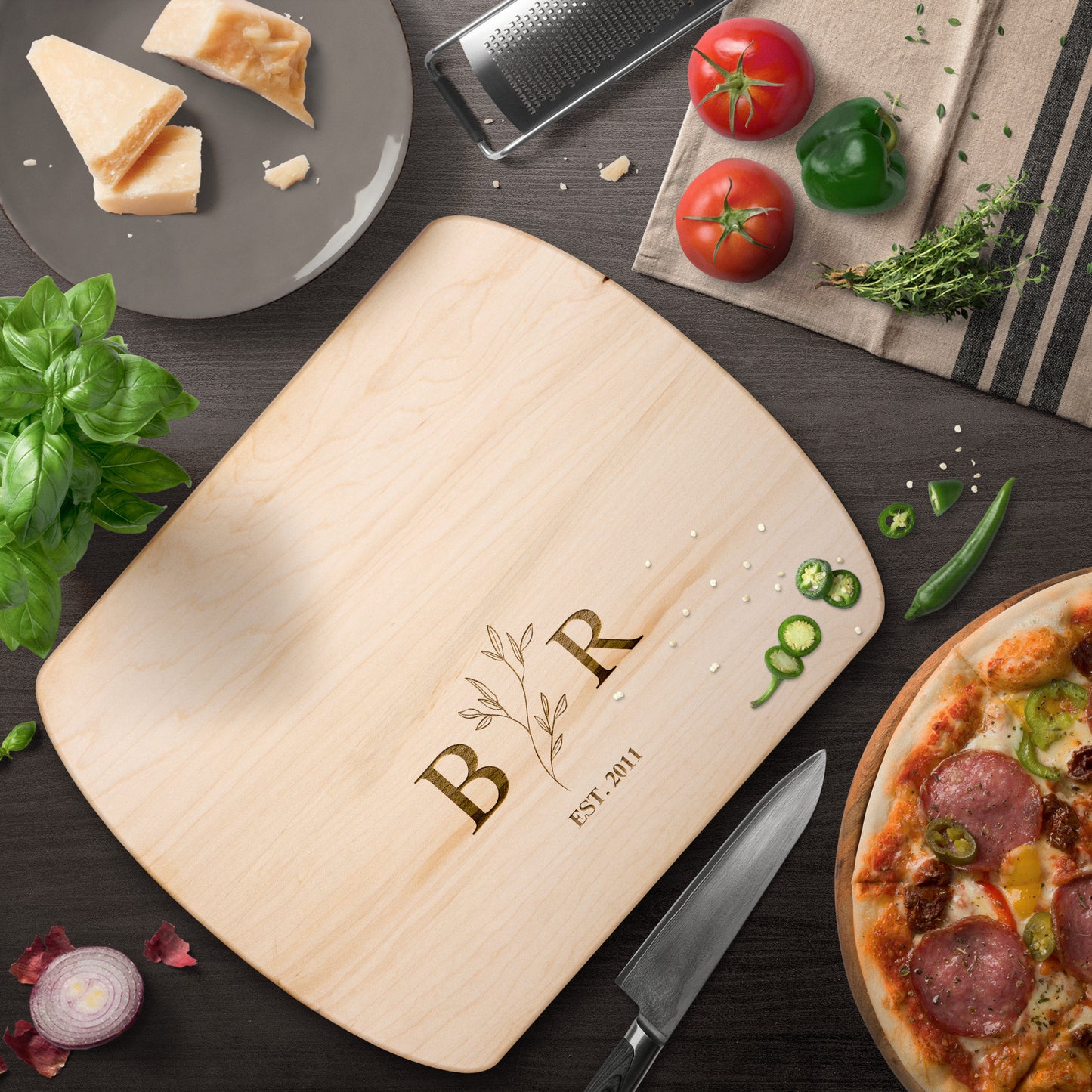 Personalized Cutting Board Wedding Gift | Charcuterie Board | Unique Christmas Gift | Bridal Shower & Engraved Engagement Present | Housewarming & Kitchen Gift for Mothers