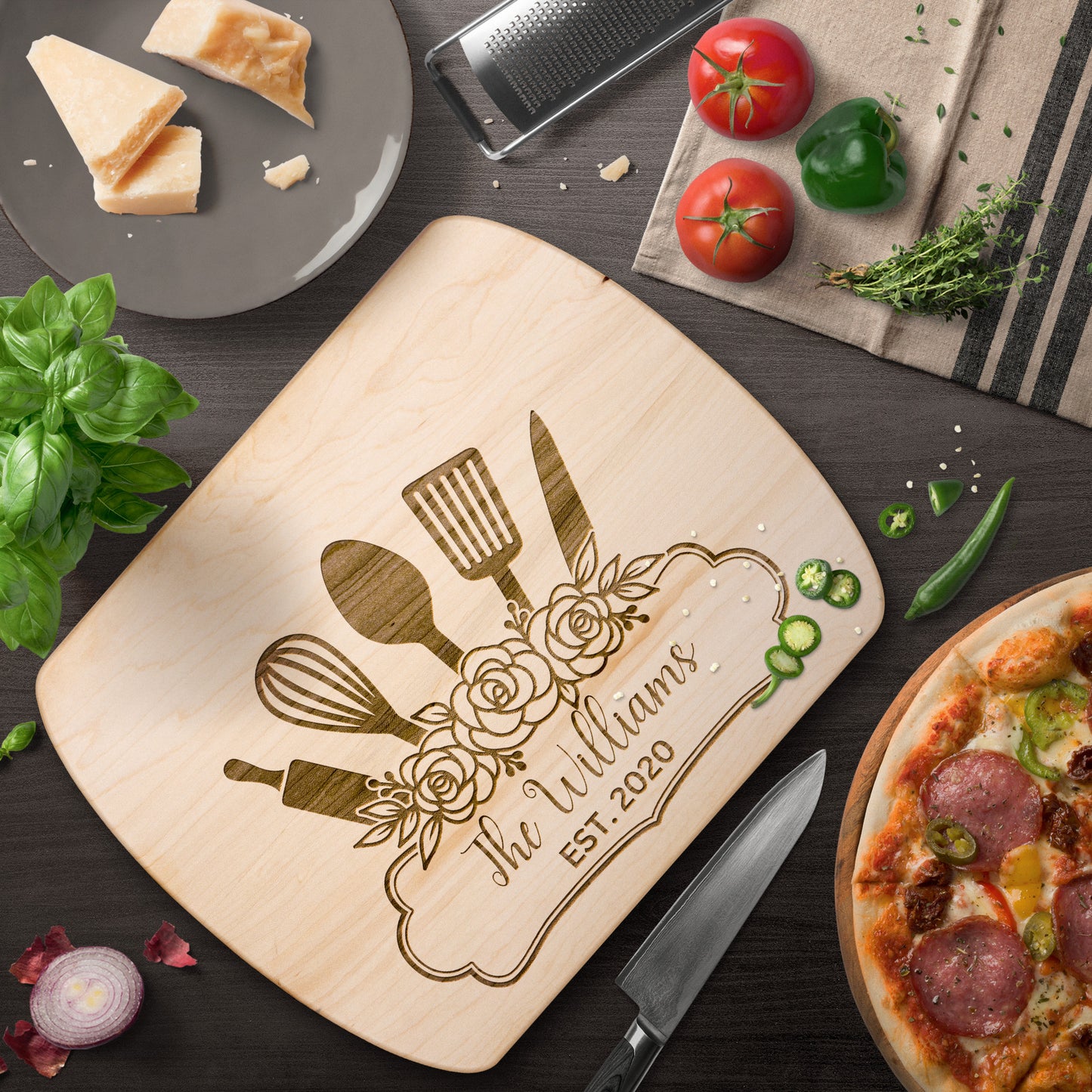Personalized Cutting Board | Engraved Charcuterie Board | Unique Christmas, Bridal Shower, Housewarming Gift
