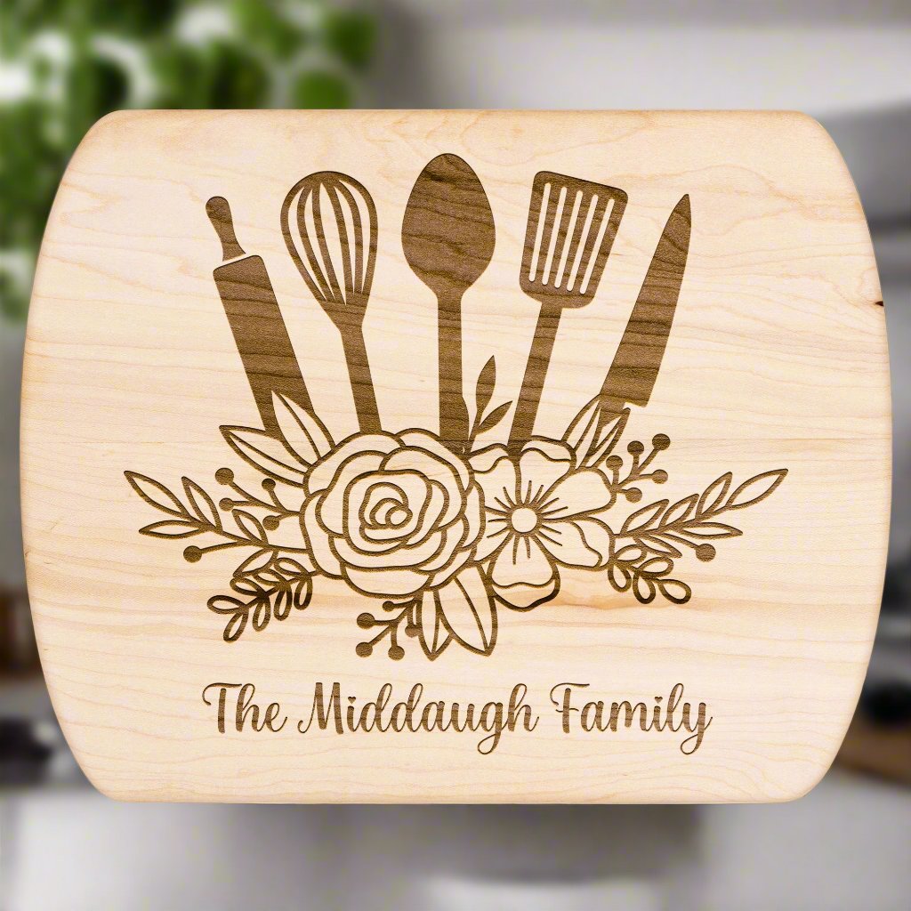 Floral Personalized Cutting Board