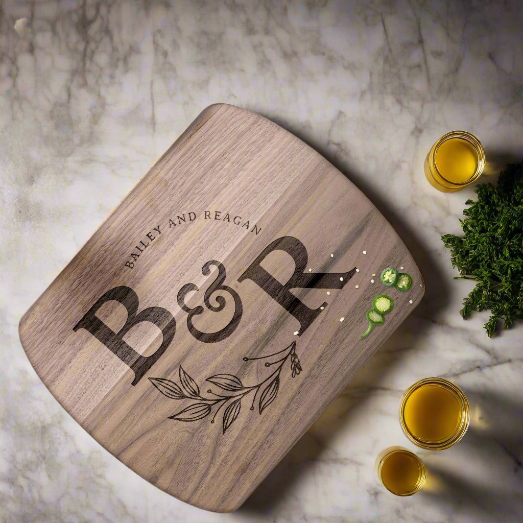 Personalized Wedding Monogram Cutting Board
