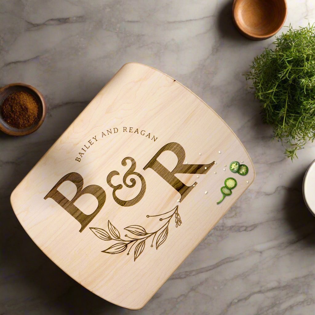 Personalized Wedding Monogram Cutting Board