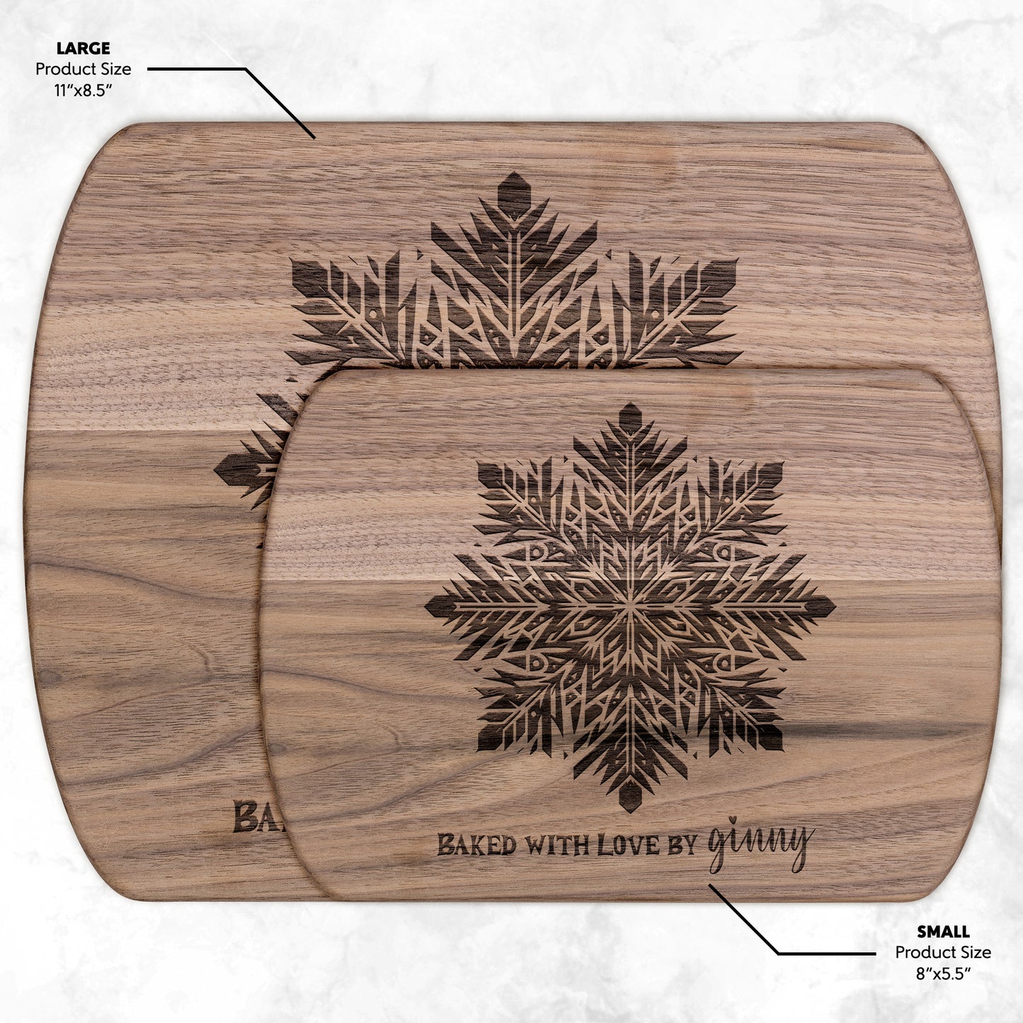 Snowflake Personalized Charcuterie Cutting Board