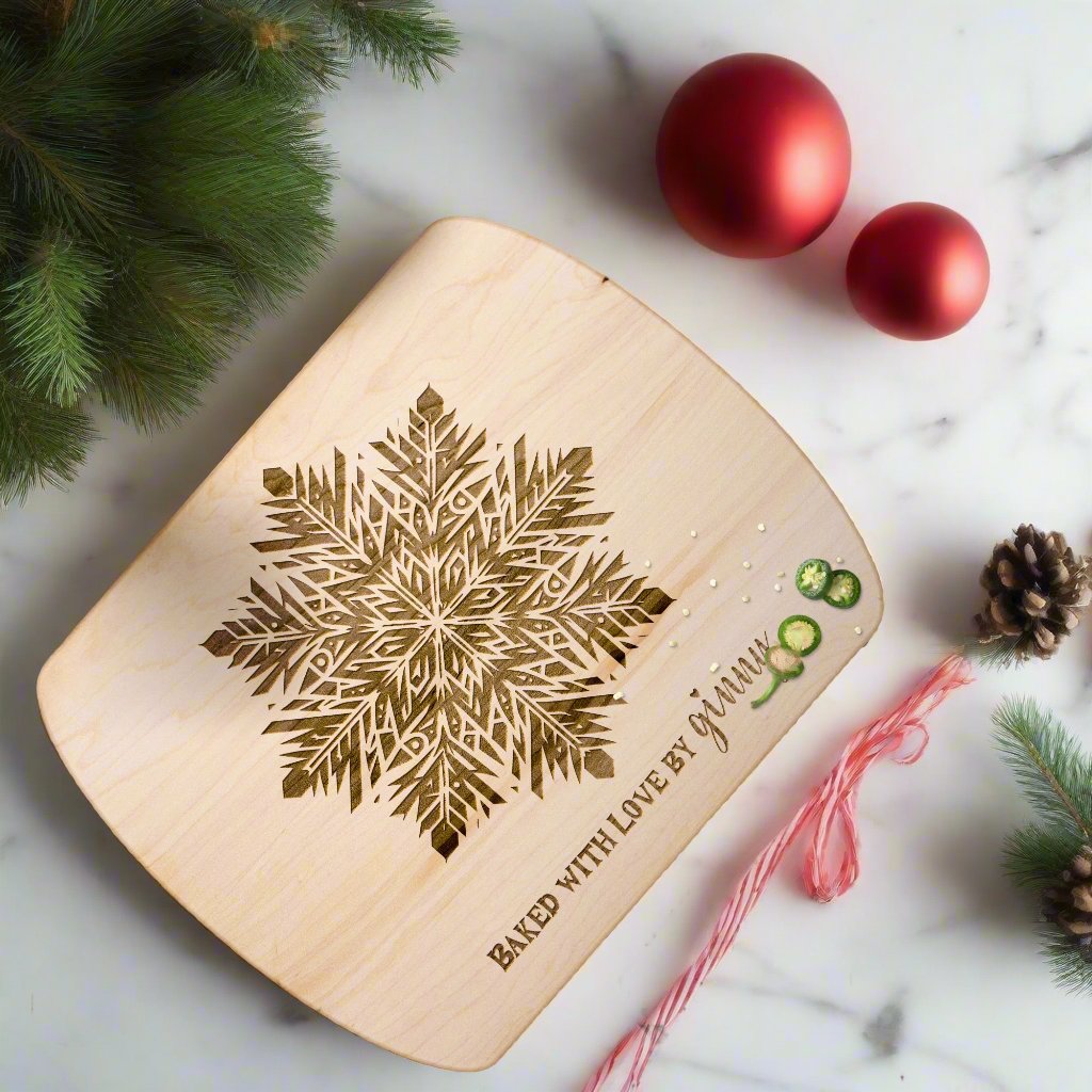 Snowflake Personalized Charcuterie Cutting Board
