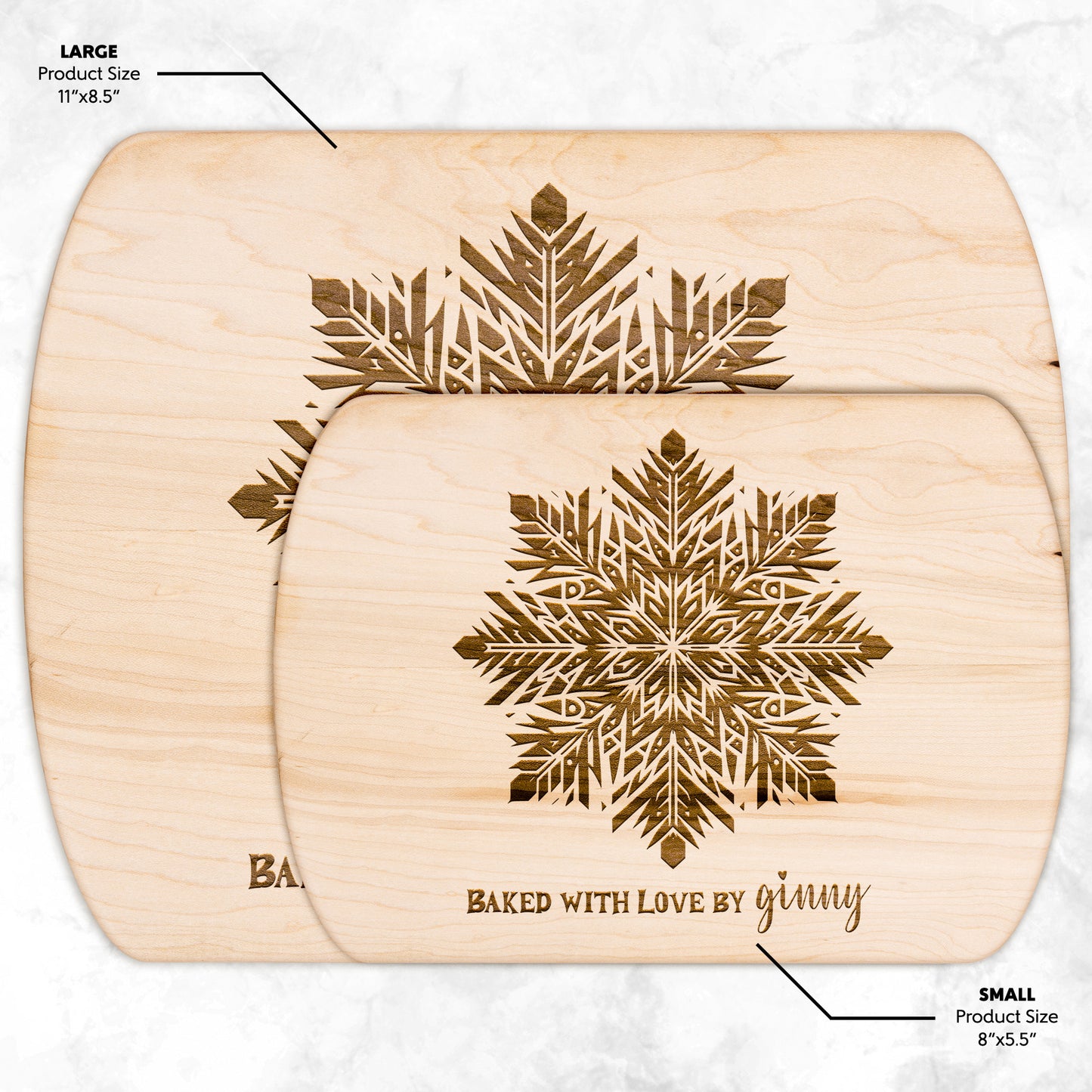 Snowflake Personalized Charcuterie Cutting Board