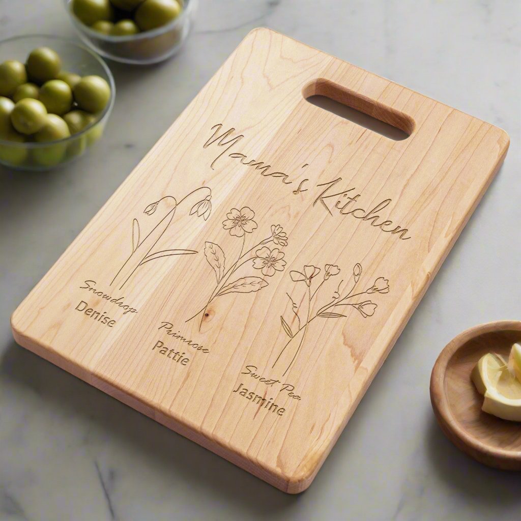 Mama's Kitchen Personalized Maple Cutting Board Charcuterie Board