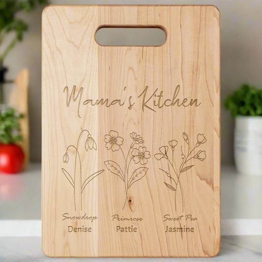 Mama's Kitchen Personalized Maple Cutting Board Charcuterie Board