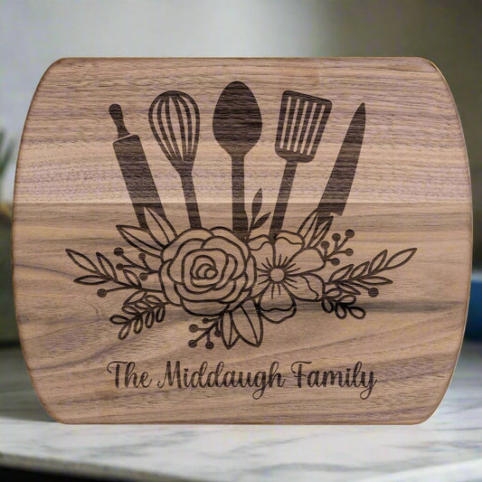 Floral Personalized Cutting Board