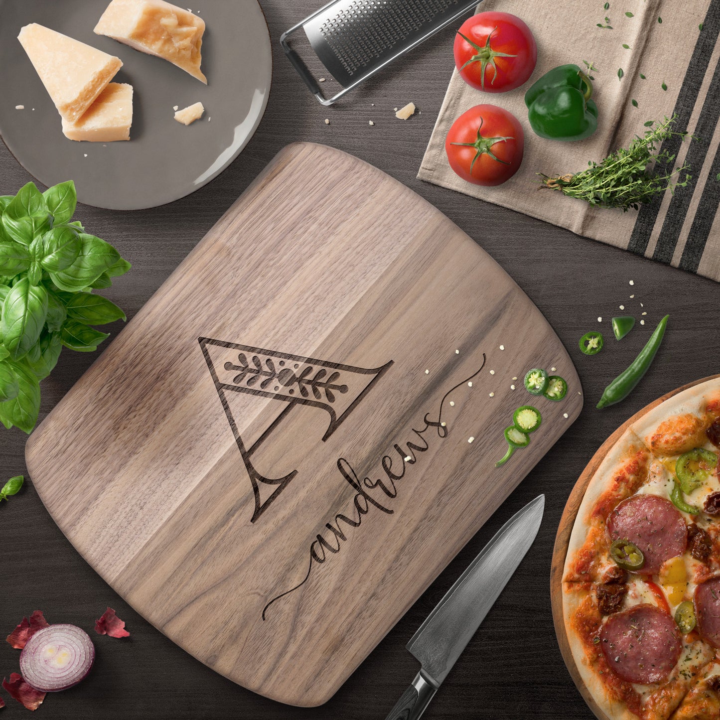 Personalized Cutting Board Wedding Gift | Hardwood Charcuterie Board | Unique Christmas Gift | Bridal Shower & Engraved Engagement Present | Housewarming & Kitchen Gift for Mothers