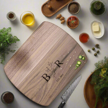 Personalized Cutting Board Wedding Gift | Hardwood Charcuterie Board | Unique Christmas Gift | Bridal Shower & Engraved Engagement Present | Housewarming & Kitchen Gift for Mothers